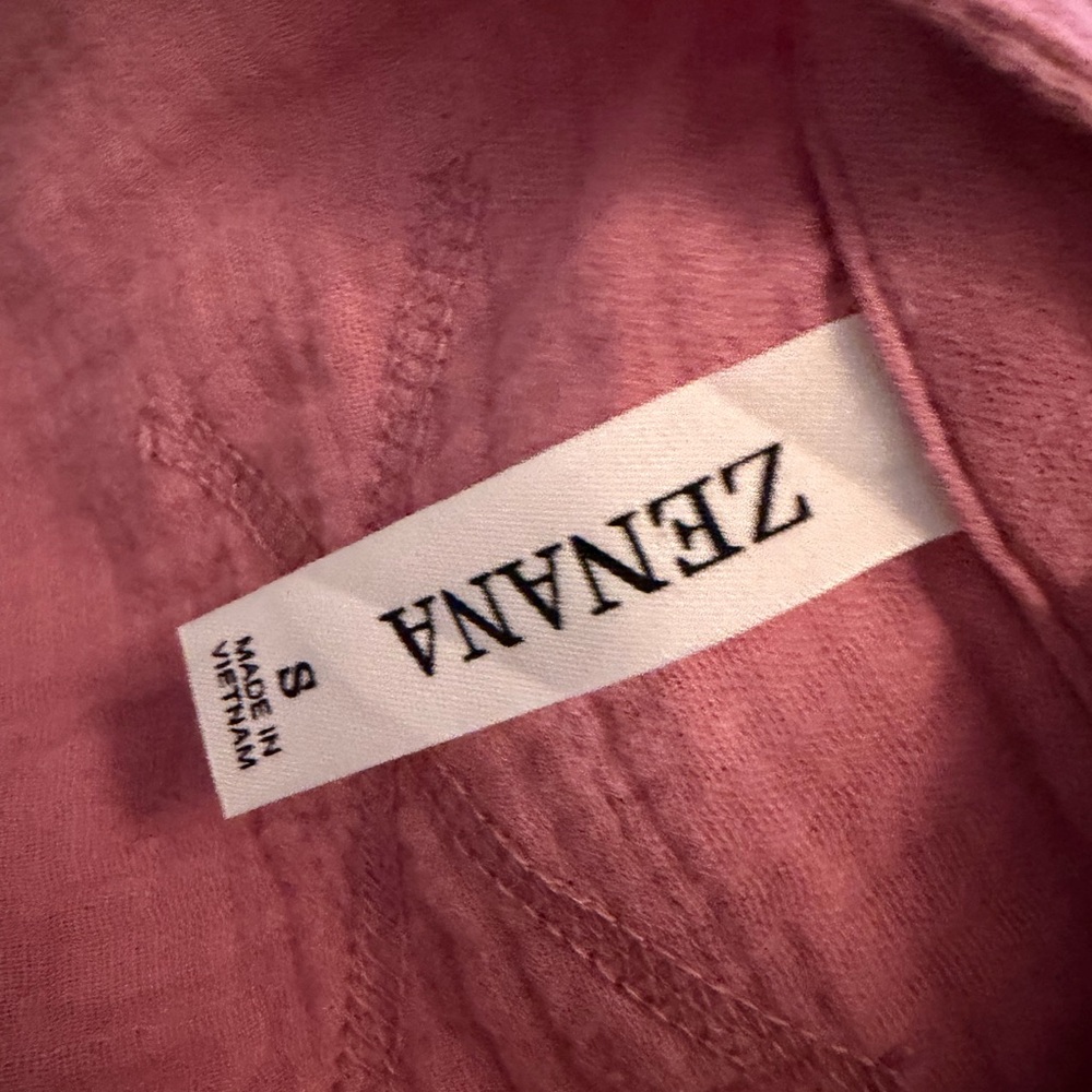 Zenana Outfitters Pink Button-Down Pocket Blouse - Picture 5 of 5